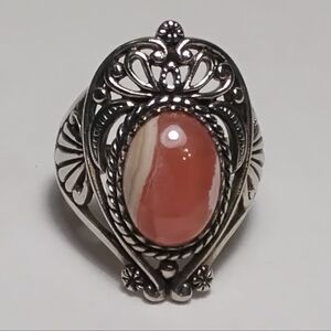 925 Silver Sardonyx Ring Sz 9-1/4